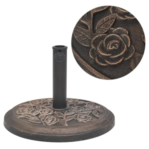 vidaXL Sonnenschirmständer für den Außenbereich, Sonnenschirmständer, Sonnenschirmständer, Sonnenschirmständer, Garten, Terrasse, Kunstharz, rund, Bronze, 9 kg