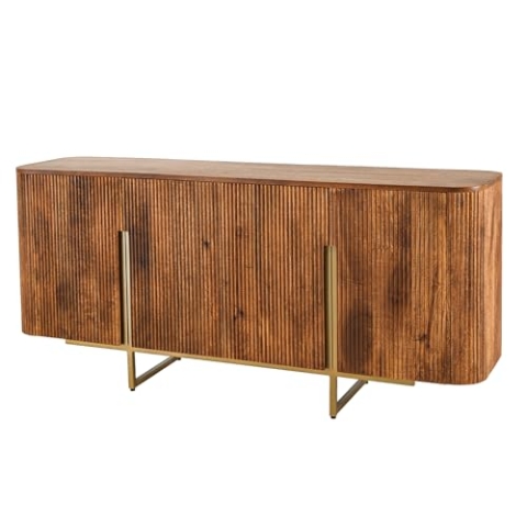 Riess Ambiente Design Sideboard Gatsby - 160cm - braun mattgold - Mangoholz im Retro-Design