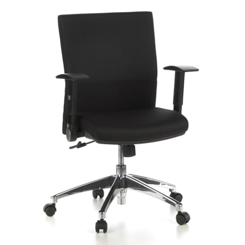 hjh OFFICE 653400 Profi Bürostuhl Laguna PRO ergonomisch geformte Rückenlehne, Armlehnen, Stoff/Schwarz