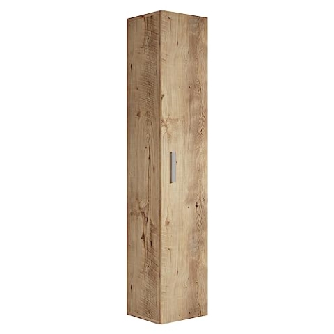 Badezimmer Badschrank Pluto 150cm Eiche Kastanie - Regal Schrank Hochschrank Schrank Möbel