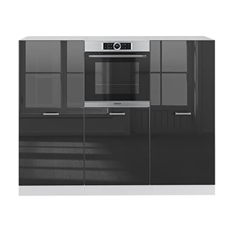 Vicco Küchenblock R-Line, Anthrazit Hochglanz/Weiß, 180 cm ohne Arbeitsplatte