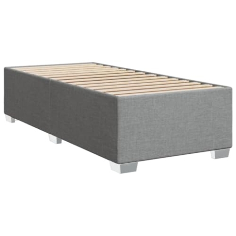 vidaXL Bettgestell, Bett mit Bettfüße Lattenrost, Polsterbett für Schlafzimmer, Einzelbett Bettrahmen, Modern, Hellgrau 80x200cm Stoff