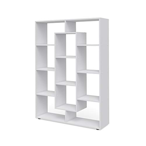 Vicco Raumteiler, stehendes Bücherregal, Weiß, 107.2 x 143 cm