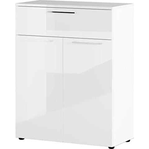 Germania Kommode 3578-84 GW-Sunnyvale, in Weiß, Front und Oberboden Hochglanz, 84 x 107 x 40 cm (BxHxT)