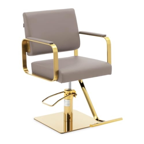 Physa Physa Otley BEIGE & Gold Friseurstuhl mit Fußstütze 900-1050 mm 200 kg Beige/Goldfarben Barberstuhl Friseursessel Friseurstuhl höhenverstellbar Bedienstuhl Friseur