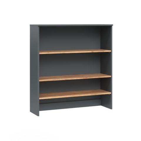 Vicco Badschrank Viktor, Anthrazit/Goldkraft Eiche, 93.6 x 100.4 cm mit offenen Regalen