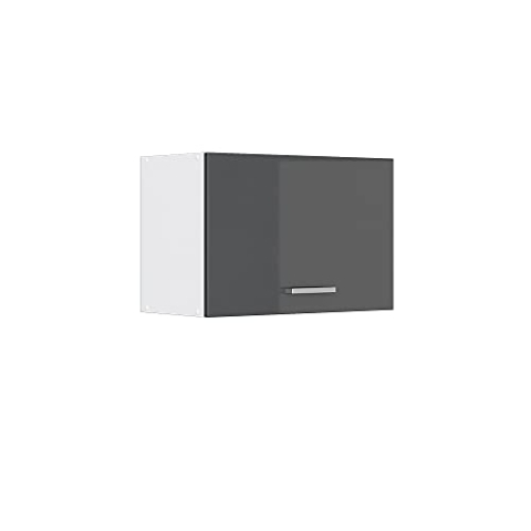 Vicco Hängeschrank R-Line, hängender Küchenschrank, Anthrazit Hochglanz/Weiß, 60 cm Flach