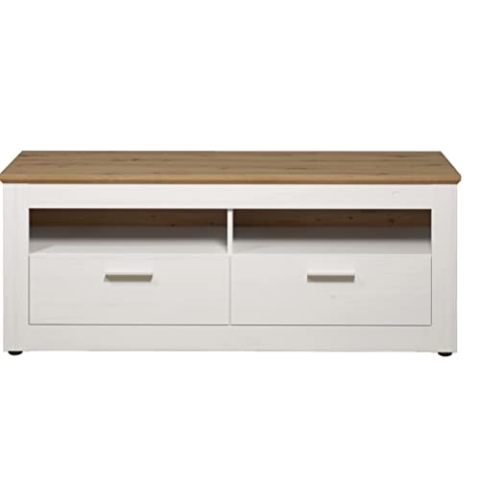 trendteam smart living - Lowboard Fernsehschrank Fernsehtisch - Wohnzimmer - Shade - Aufbaumaß (BxHxT) 148 x 59 x 45 cm - Farbe Andersen Pine weiß mit Artisan Eiche - 196131657
