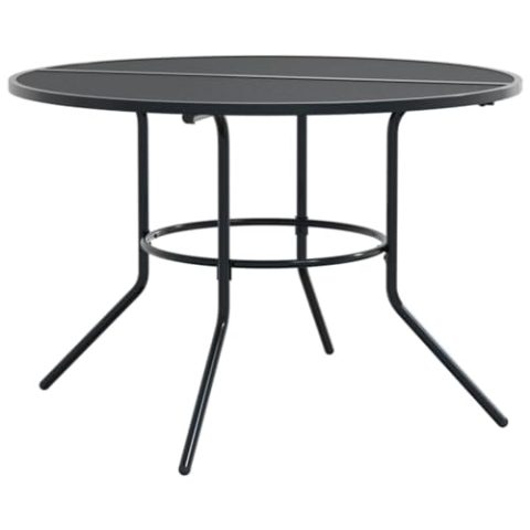 vidaXL Terrassentisch Rund Anthrazit Pulverbeschichteter Stahl, Outdoor Tisch, Bistromöbel, Bistrotisch, Gartentisch, Bartisch, runder Gartentisch
