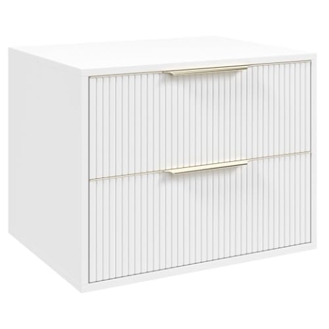 Badplaats B.V. Waschbeckenschrank Rimini 60 cm - Matt Weiß - Badezimmermöbel mit Schubladen