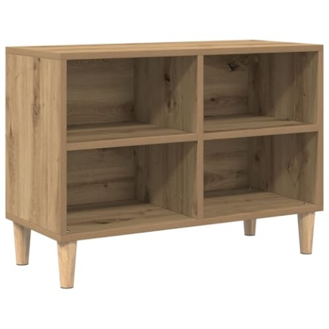 vidaXL Entertainment Center in Artisan Eiche Massivholz | Viel Stauraum für Wohnzimmer modernes und zeitgenössisches TV Stand mit Regalen Innenmöbel Holzschrank Einheit stilvolles Medienkompakt