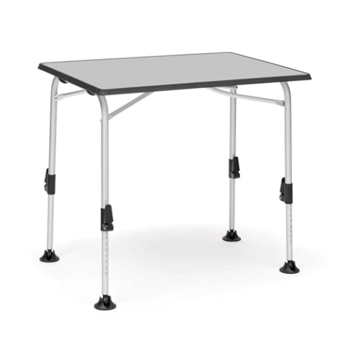 BERGER Ivalo 2 Campingtisch 80 x 60 cm | Klapptisch höhenverstellbar Alu Camping Tisch Gartentisch klappbar | Falttisch Esstisch Balkon Garten Terrasse