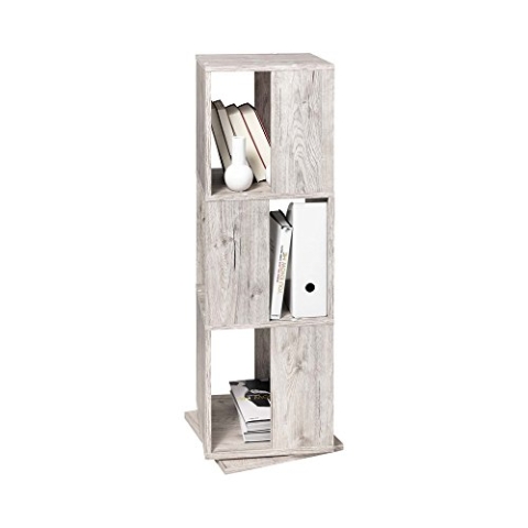 FMD Möbel, 291-001E Tower drehbares Regal in ausführung sandeiche nachbildung, melaminharz beschichtete spanplatte, maße 34.0 x 108.0 x 34.0 cm (BHT)