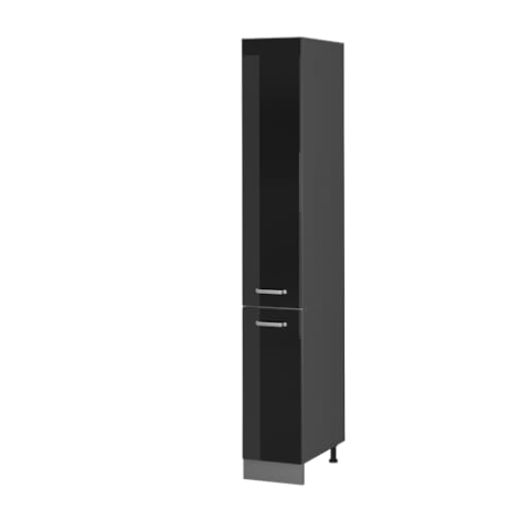 Vicco Apothekerschrank R-Line, Medizinschrank für die Küche, Schwarz Hochglanz/Anthrazit, 30 cm