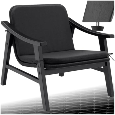 tectake® Outdoor Rattan Sessel, Loungesessel, Cocktailsessel bequem, Poly Rattan Möbel für Garten Lounge, als Balkonmöbel, Terrassenmöbel, Gartenmöbel oder Wintergarten (schwarz)