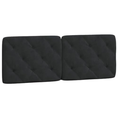 vidaXL Kissen für Kopfteil, Wandpolster Polsterpaneel Bettkopfteil, Rückenkissen Polsterkopfteil Wandkissen Schlafzimmer, Schwarz 140cm Samt