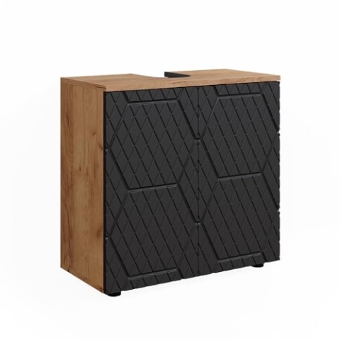 Vicco Waschbeckenunterschrank Irma, Goldkraft Eiche/Anthrazit, 60 x 59 cm