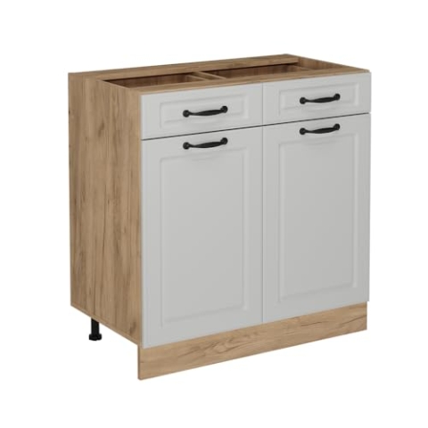 Vicco Küchenunterschrank R-Line, Weiß Landhaus, 80 cm ohne Arbeitsplatte
