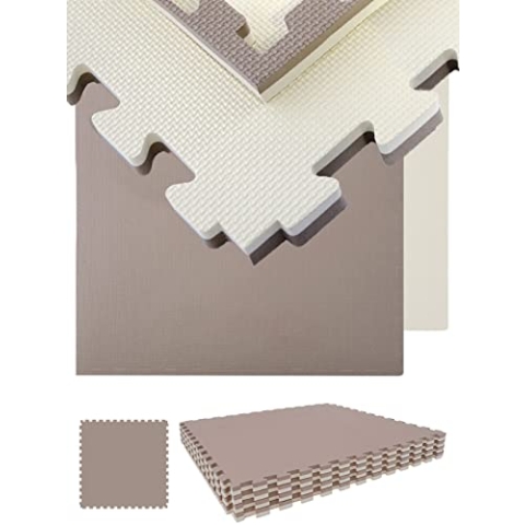 eyepower Extra-Dick: 2,5cm Fitnessmatte 3,2qm - 4er Set 90x90cm Bodenschutzmatte Fitness - Kraftstation Matte Gewichte Hantel Zubehör - Trampolin Matte Puzzlematten Outdoor Sturzmatte Kinder Outdoor