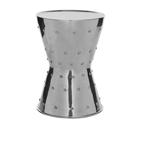 SAFAVIEH Decorative Stool Metal Stool, in Silver, 35 X 35 X 50