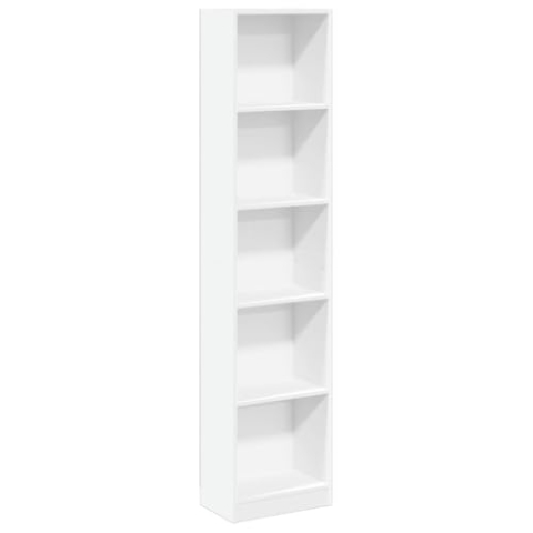 vidaXL Bücherregal, Bücherschrank Regal mit Stauraum, Standregal für Wohnzimmer Büro, Büroregal Aktenregal Aufbewahrungsregal, Weiß Holzwerkstoff