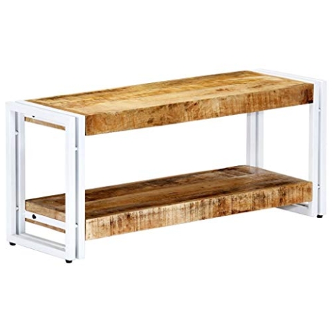vidaXL Mangoholz Massiv TV Schrank Lowboard Fernsehtisch Fernsehschrank Sideboard HiFi-Schrank TV Möbel Flurschrank Schuhschrank 90x30x40cm