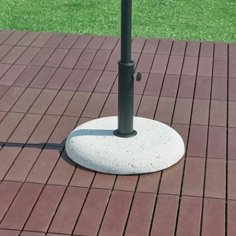 casa.pro Sonnenschirmständer Bitritto Betonsockel 20 kg Sonnenschirmhalter für Schirmstöcke Ø34/39/49/55 mm Sonnenschirmfuß Ø45 x 6 cm inkl. Adapterringe Steinoptik, weiß
