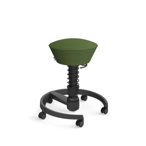 aeris Swopper Air – Ergonomischer Hocker mit extra weicher Polsterung – Bürohocker höhenverstellbar mit Rollen –Sitzhocker für einen gesunden Rücken, Feder Standard