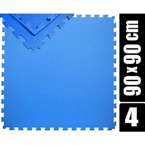 eyepower 1,2cm dick: 4X Bodenschutzmatte 90x90-3.2qm Pool Unterlage Outdoor Sportmatte Puzzlematte Pool Crosstrainer Laufband Matte Planschbecken Unterlage für Gartenpool Matten unter Swimmingpool