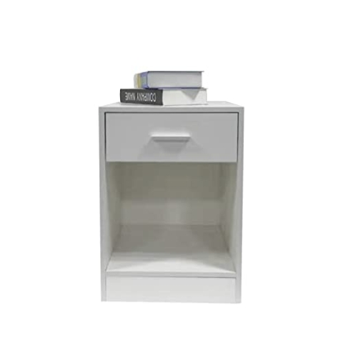 VDD Nachttisch Flurschrank mit Schublade offenem Staufach 60 cm hoch weiß