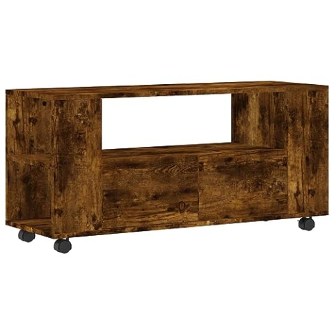 vidaXL TV Schrank, Fernsehschrank mit viel Stauraum, Fernsehtisch für Wohnzimmer, Lowboard Sideboard TV Ständer TV Gerät, Räuchereiche Holzwerkstoff