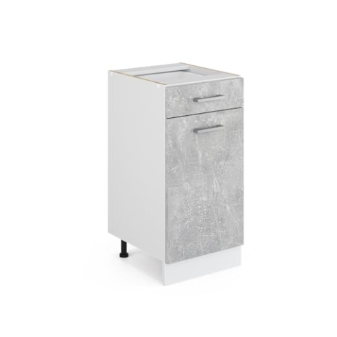 Vicco Küchenunterschrank R-Line, Schubladenschrank für die Küche, Beton, 40 cm ohne Arbeitsplatte