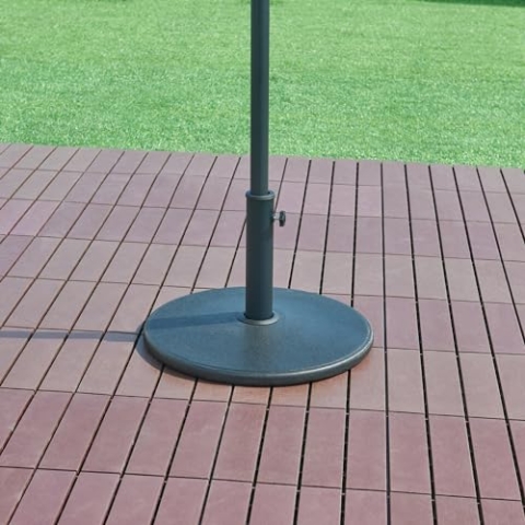 casa.pro Sonnenschirmständer Bionaz Betonsockel 17 kg Sonnenschirmhalter für Schirmstöcke Ø34/39/49/55 mm Sonnenschirmfuß Ø50 x 5,5 cm inkl. Adapterringe Schwarz