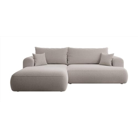 Selsey Sofa Ecksofa Eckcouch Schlafsofa Couch Mit Stauraum Schlaffunktion Pflegeleicht Polyurethanschaum L Form Links Boucle Dunkelbeige OVO
