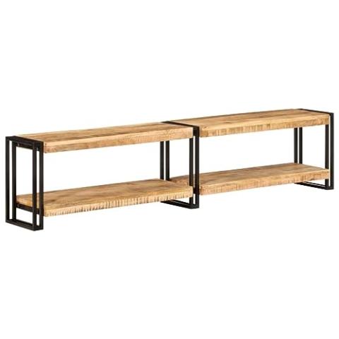 vidaXL TV Schrank, Fernsehschrank mit viel Stauraum, Lowboard für Fernseher Wohnzimmer, Fernsehtisch TV Möbel HiFi Schrank, Massivholz Mango