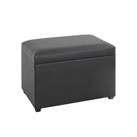 HAKU Möbel Sitztruhe schwarz, Kunstleder, MDF - Maße: B 58 cm x H 42 cm x T 39 cm, Style: Modern