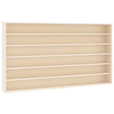 vidaXL Sammlervitrine aus Holz mit 6 Regalen, Wandvitrine für Wohnzimmer Esszimmer Schlafzimmer, Wandregal Hängeregal Schaukasten