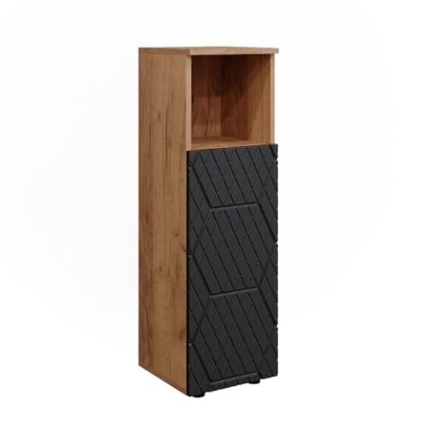 Vicco Midischrank Irma, Badmöbel, Goldkraft Eiche/Anthrazit, 30 x 95 cm