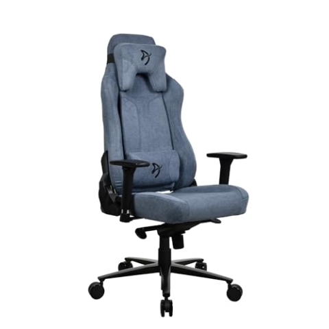 Arozzi Vernazza Premium Upholstery Soft Fabric Ergonomic Computer Gaming/Office Chair with High Backrest Recliner Swivel Tilt Rocker Adjustable Height Lumbar & Neck Support - Blue
