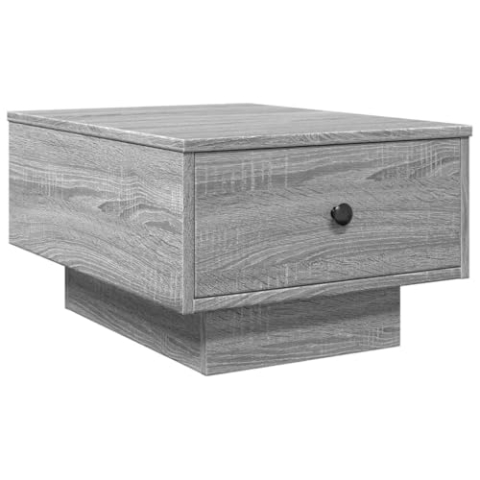 vidaXL Couchtisch, Beistelltisch mit Stauraum Metallknäufen, Kaffeetisch Sofatisch für Wohnzimmer, Teetisch Wohnzimmertisch, Grau Sonoma Holzwerkstoff