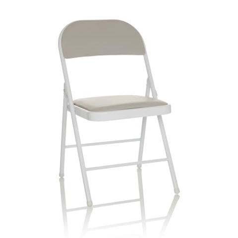 hjh OFFICE Klappstuhl gepolstert TUDELA W Kunstleder Besucherstuhl Faltstuhl klappbar, bis 130 kg belastbar, Grau, 803016