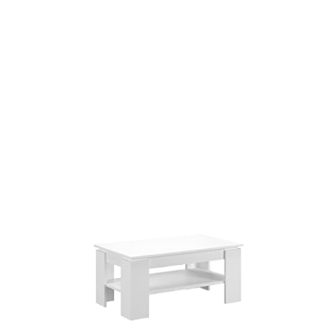 xonox.home Wohnen Titan XCTA9T65 Couchtisch Tisch Wohnzimmertisch in weiß Nb.ca.100x45x60 cm mit Ablageboden