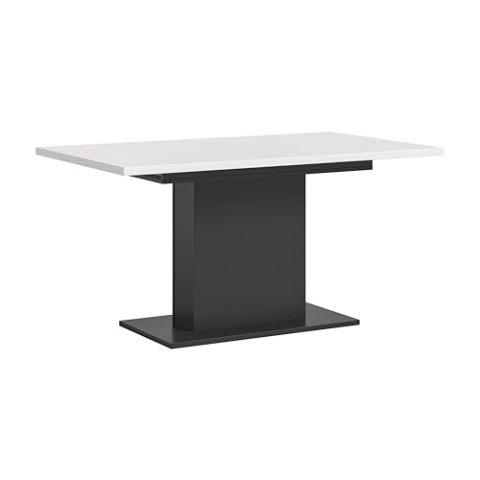 xonox.home Tisch Motion X4AH6T70 Ausziehbarer Esstisch in weiß Nb. und grau Nb. mit Säulen-Fußgestell, ca. 150-190x76x90 cm