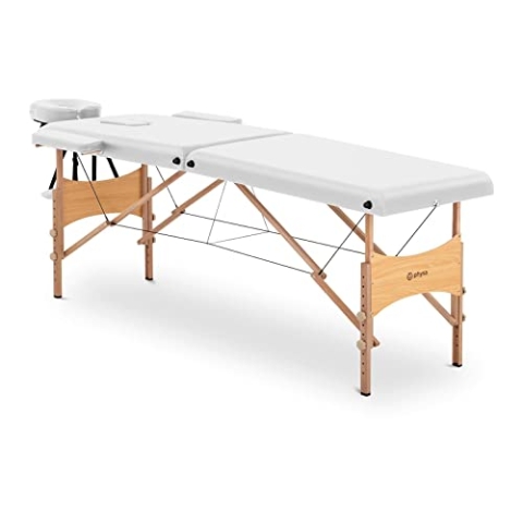 Physa Physa VANNES White Massageliege extrabreit (70 cm) klappbar Buchenholz/weiß Massageliege Massagebank Massagetisch