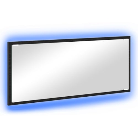 vidaXL Badspiegel Schwarze Eiche Glas, MDF Groß Spiegel