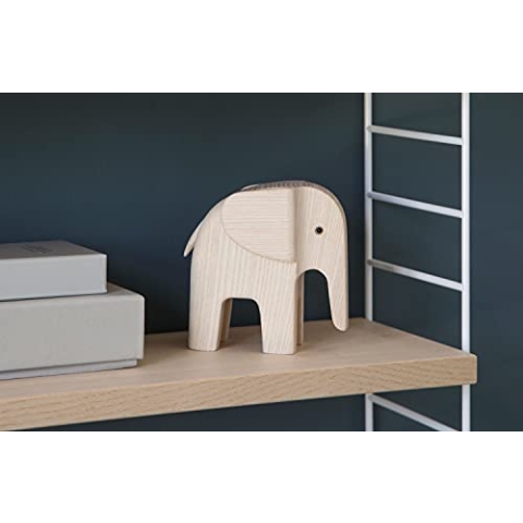 Novoform Design - Elephant - Dekofigur, Holzfigur - Elefant - Eschenholz Natur - Maße (LxBxH): 11 x 5,8 x 11 cm