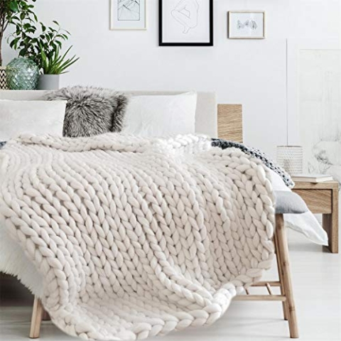 Home Deco Factory Big Mesh Plaid, 120cm x 150cm, Ecru TX8072 one Size