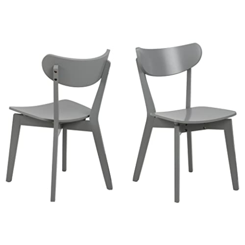 AC Design Furniture Roxanne Esszimmerstühle 2er Set, H: 79,5 x B: 45 x T: 55 cm, Hellgrau, Holz, 2 Stk.