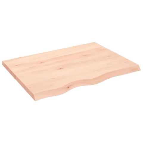 vidaXL Waschtischplatte, Multifunktional Arbeitsplatte mit Naturkante, Waschtischkonsole Tischplatte für Badezimmer, Holzplatte Platte Badmöbel, 80x60x(2-4) cm Massivholz Unbehandelt