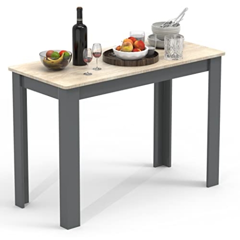 VCM Holz Esstisch Küchentisch Tisch Esal 110 x 50 cm Anthrazit/Honig-Eiche